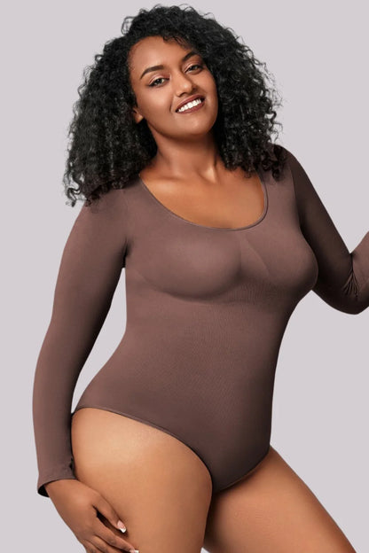SkinSilk™ Amber – Premium Long-Sleeve Bodysuit