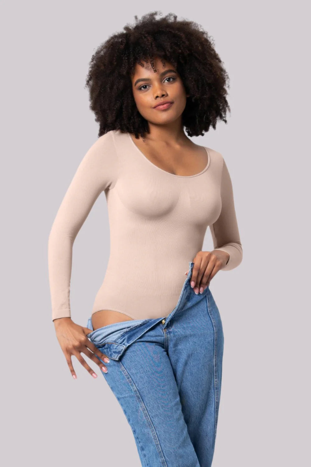 SkinSilk™ Amber – Premium Long-Sleeve Bodysuit